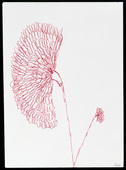 Louise Bourgeois. Red ball point pen and ink on envelope drawing for print #3 for Homely Girl, A Life. 1991