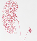 Louise Bourgeois. Red ball point pen and ink on envelope drawing for print #3 for Homely Girl, A Life. 1991