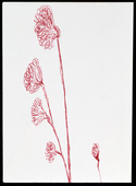 Louise Bourgeois. Red ball point pen and ink on envelope drawing for print #4 for Homely Girl, A Life. 1991