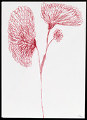 Louise Bourgeois. Red ball point pen and ink on envelope drawing for print #5 for Homely Girl, A Life. 1991
