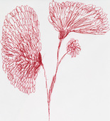 Louise Bourgeois. Red ball point pen and ink on envelope drawing for print #5 for Homely Girl, A Life. 1991