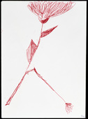 Louise Bourgeois. Red ball point pen and ink on envelope drawing for print #6 for Homely Girl, A Life. 1991