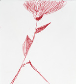 Louise Bourgeois. Red ball point pen and ink on envelope drawing for print #6 for Homely Girl, A Life. 1991