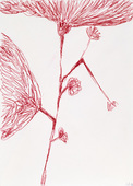 Louise Bourgeois. Red ball point pen and ink on envelope drawing for print #7 for Homely Girl, A Life. 1991