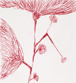 Louise Bourgeois. Red ball point pen and ink on envelope drawing for print #7 for Homely Girl, A Life. 1991