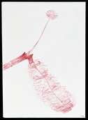 Louise Bourgeois. Red ball point pen and ink on envelope drawing for print #8 for Homely Girl, A Life. 1991