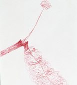 Louise Bourgeois. Red ball point pen and ink on envelope drawing for print #8 for Homely Girl, A Life. 1991