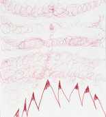 Louise Bourgeois. Red ball point pen and ink on envelope drawing for print #9 for Homely Girl, A Life. 1991