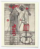 Louise Bourgeois. Plate 7 of 11, from the illustrated book, He Disappeared into Complete Silence, second edition. 1995