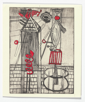Louise Bourgeois. Plate 7 of 11, from the illustrated book, He Disappeared into Complete Silence, second edition. 1995