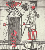 Louise Bourgeois. Plate 7 of 11, from the illustrated book, He Disappeared into Complete Silence, second edition. 1995-1999