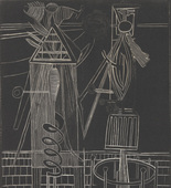 Louise Bourgeois. Plate 7 of 11, from the illustrated book, He Disappeared into Complete Silence, second edition. 1995-1999