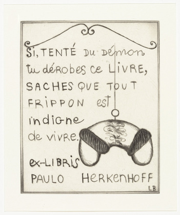 Louise Bourgeois. Ex Libris (for Paulo Herkenhoff). 2002