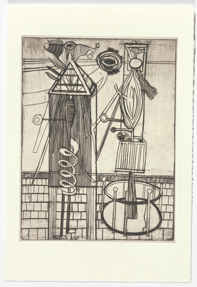 Louise Bourgeois. Plate 7 of 11, from the illustrated book, He Disappeared into Complete Silence, second edition. 1995-1999