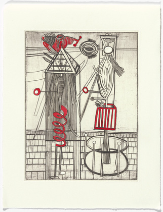 Louise Bourgeois. Plate 7 of 11, from the illustrated book, He Disappeared into Complete Silence, second edition. 1999-2003