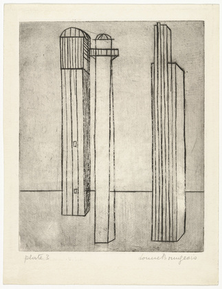 Louise Bourgeois. Plate 3 of 9, from the illustrated book, He Disappeared into Complete Silence. 1946-1947