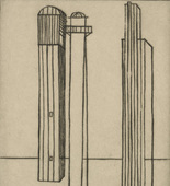 Louise Bourgeois. Plate 3 of 9, from the illustrated book, He Disappeared into Complete Silence. 1984