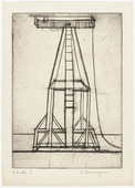 Louise Bourgeois. Plate 5 of 9, from the illustrated book, He Disappeared into Complete Silence. 1946-1947