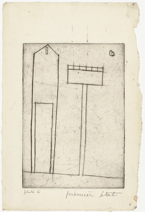 Louise Bourgeois. Plate 6 of 9, from the illustrated book, He Disappeared into Complete Silence. 1946-1947