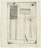 Louise Bourgeois. Plate 6 of 9, from the illustrated book, He Disappeared into Complete Silence. 1946-1947