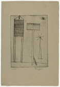 Louise Bourgeois. Plate 6 of 9, from the illustrated book, He Disappeared into Complete Silence. 1946-1947