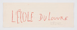 Louise Bourgeois. L'&Eacute;cole du Louvre. 2006