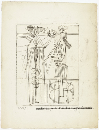 Louise Bourgeois. Plate 7 of 9, from the illustrated book, He Disappeared into Complete Silence. 1946-1947