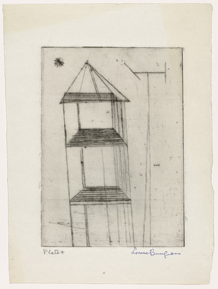 Louise Bourgeois. Plate 4 of 9, from the illustrated book, He Disappeared into Complete Silence. 1946-1947