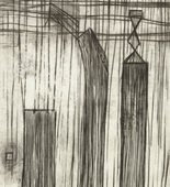 Louise Bourgeois. Plate 9 of 9, from the illustrated book, He Disappeared into Complete Silence. 1946-1947