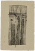 Louise Bourgeois, The artist at Atelier 17, New York. Plate 9 of 9, from the illustrated book, He Disappeared into Complete Silence. 1946-1947