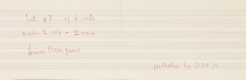 Louise Bourgeois. Nothing to Remember (set 3), from the series of folio sets (1-6). 2004-2006