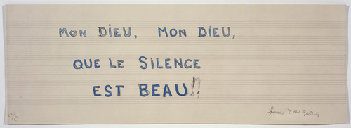 Louise Bourgeois. Mon Dieu, Mon Dieu, Que le Silence Est Beau. 2006