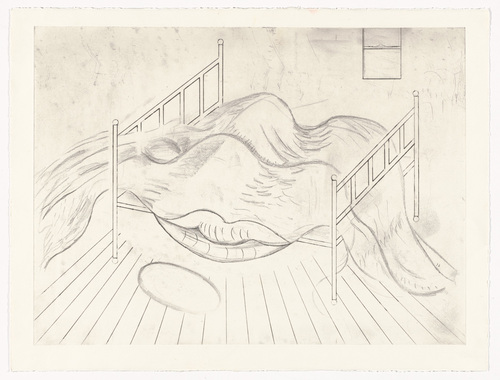 Louise Bourgeois. Le Lit, Gros &Eacute;dredon, Bleu. 1997