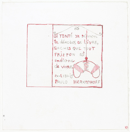 Louise Bourgeois. Ex Libris (for Paulo Herkenhoff). 2001