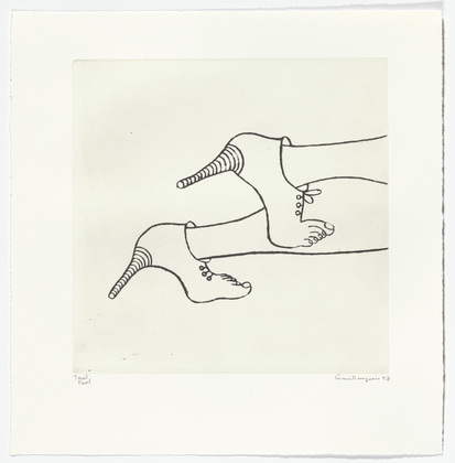 Louise Bourgeois. Untitled, plate 4 of 5, from the illustrated book, Metamorfosis. 1997