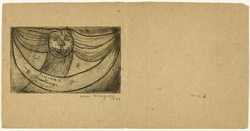 Louise Bourgeois. Greetings: Laughing Monster. 1946