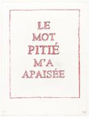 Louise Bourgeois. Le Mot Piti&eacute; M'a Apais&eacute;e. 2001