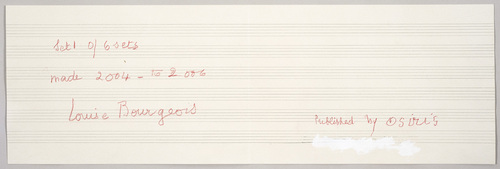 Louise Bourgeois. Nothing to Remember (set 1), from the series of folio sets (1-6). 2004-2006