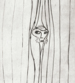 Louise Bourgeois. Peeking through Curtain. 1999