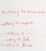 Louise Bourgeois. Text in Nothing to Remember (set 1), from the series of folio sets (1-6). 2004-2006