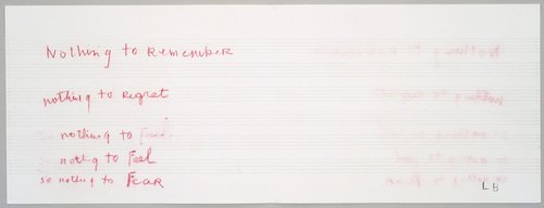 Louise Bourgeois. Text in Nothing to Remember (set 1), from the series of folio sets (1-6). 2004-2006