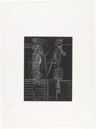 Louise Bourgeois. Plate 7 of 11, from the illustrated book, He Disappeared into Complete Silence, second edition. 1995-1999