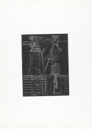 Louise Bourgeois. Plate 7 of 11, from the illustrated book, He Disappeared into Complete Silence, second edition. 1995-1999