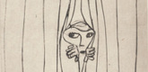 Louise Bourgeois. Peeking through Curtain. 1999