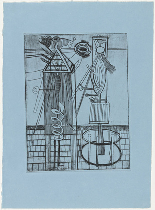 Louise Bourgeois. Plate 7 of 11, from the illustrated book, He Disappeared into Complete Silence, second edition. 1995-1999