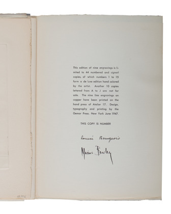 Louise Bourgeois. He Disappeared into Complete Silence, first edition (Example 14). 1947