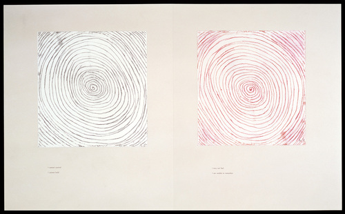 Louise Bourgeois. Untitled, plates 15 and 16 of 17, from the illustrated book, Hang On. 2004