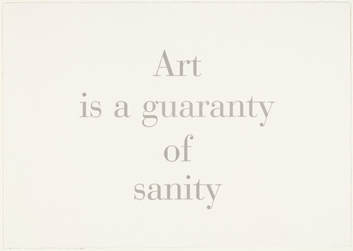 Louise Bourgeois. Art Is a Guaranty of Sanity, no. 9 of 9, component B, from the series, What Is the Shape of This Problem? 1999