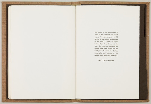 Louise Bourgeois. He Disappeared into Complete Silence, first edition (Example 15). 1947