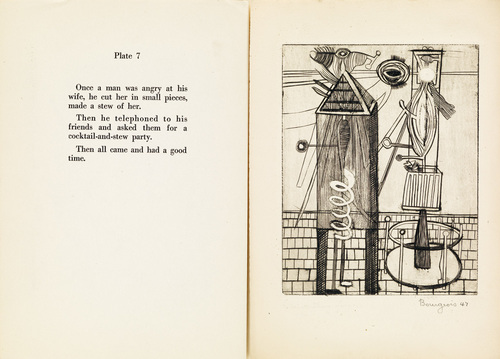 Louise Bourgeois. Plate 7 of 9, from the illustrated book, He Disappeared into Complete Silence, first edition (Example 19). 1947